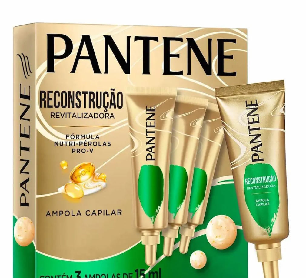Kit Pantene Ampola Reconstrução Revitalizadora com 3 unidades de 15ml cada