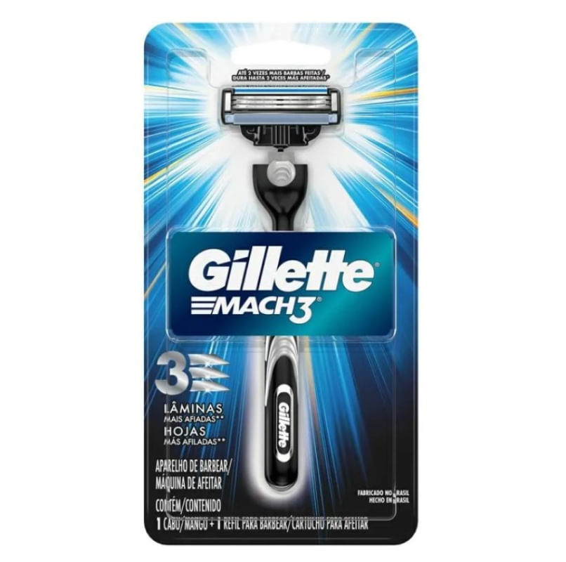 APARELHO DE BARBEAR GILLETTE MACH3 1 UNIDADE