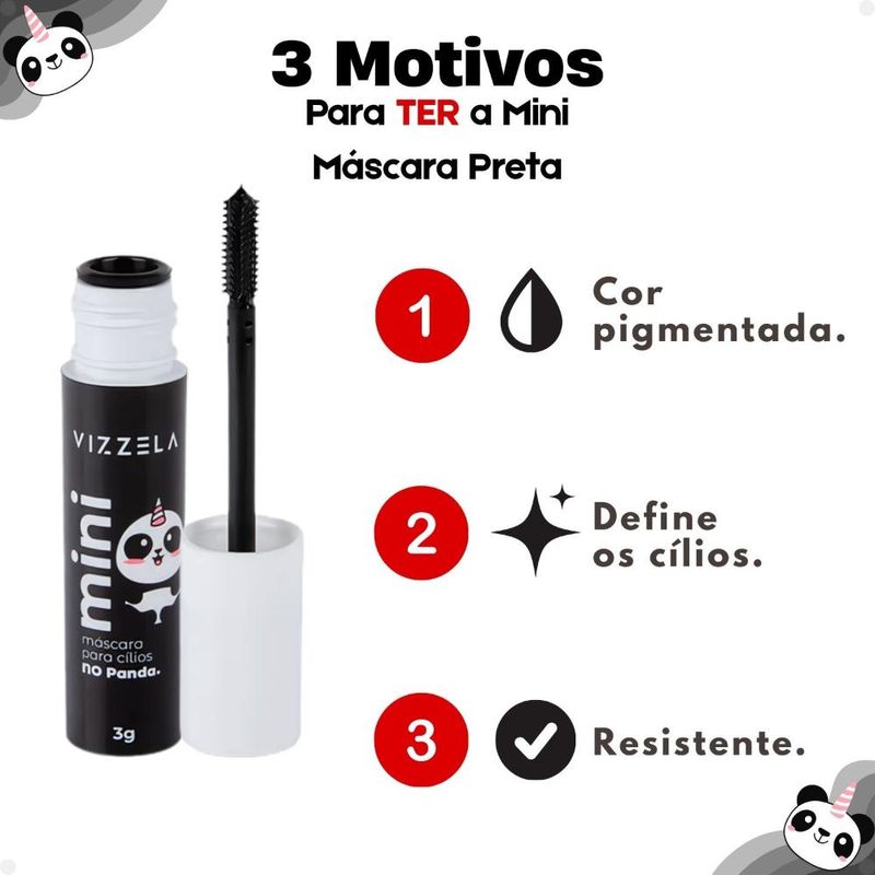 Mini Máscara de Cílios Vizzela No Panda Preta 3g - Época Cosméticos