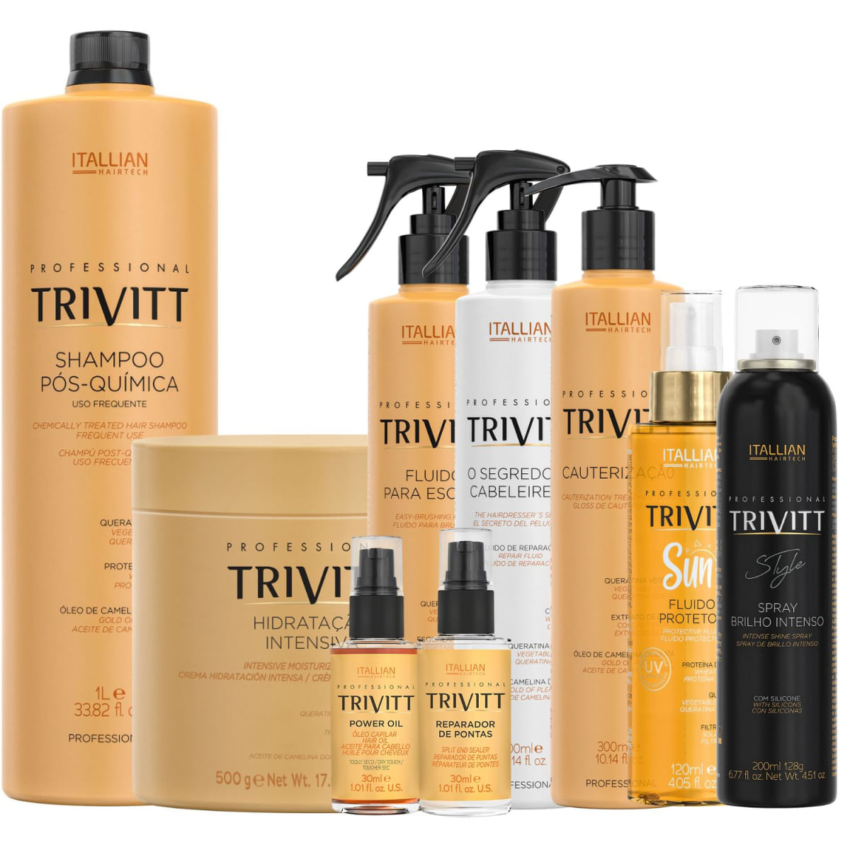 Trivitt - Kit profissional 9 produtos para Cauterização e Hidratação