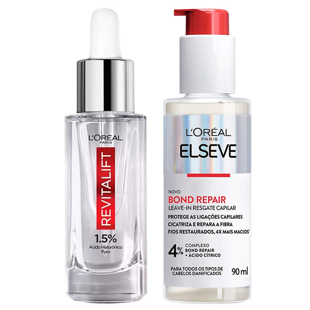 Kit L'Oréal Paris + Elseve - Sérum Preenchedor Facial + Leave In Bond Repair