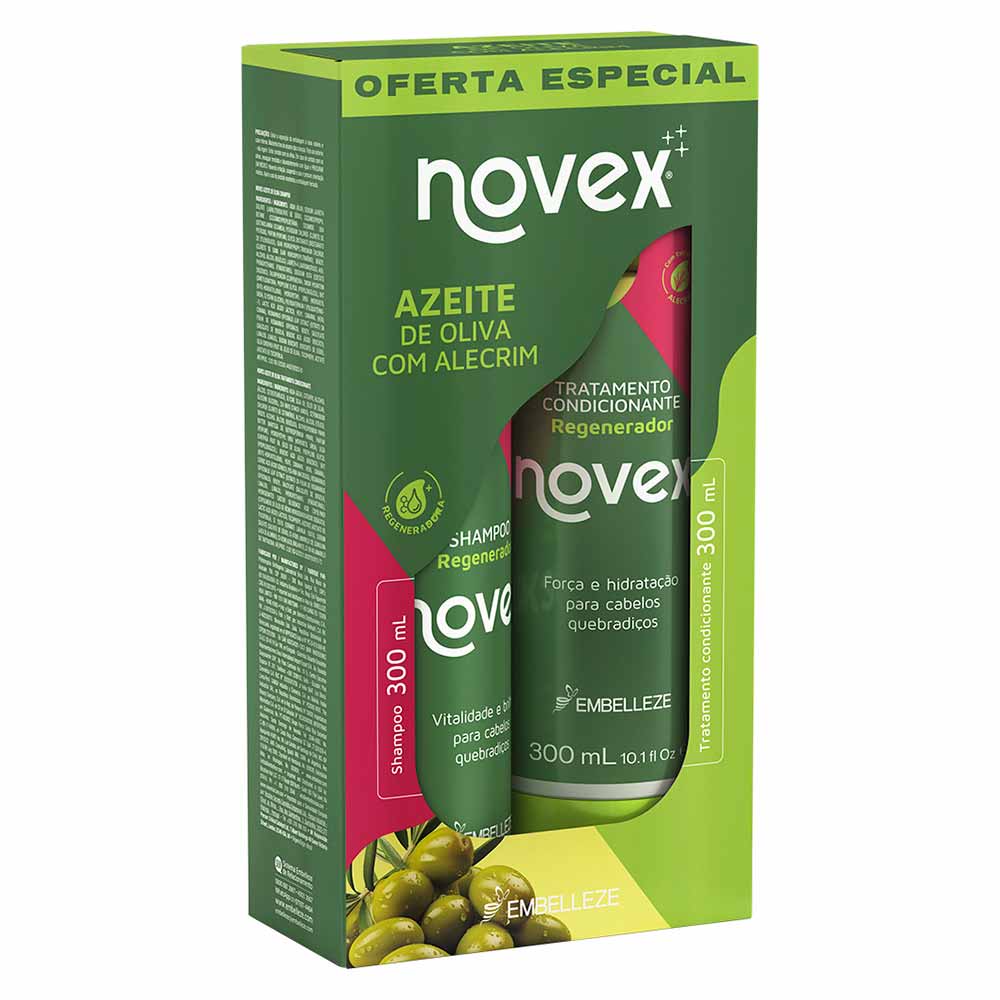 Kit Shampoo e Condicionador Regenerador Novex Azeite de Oliva com