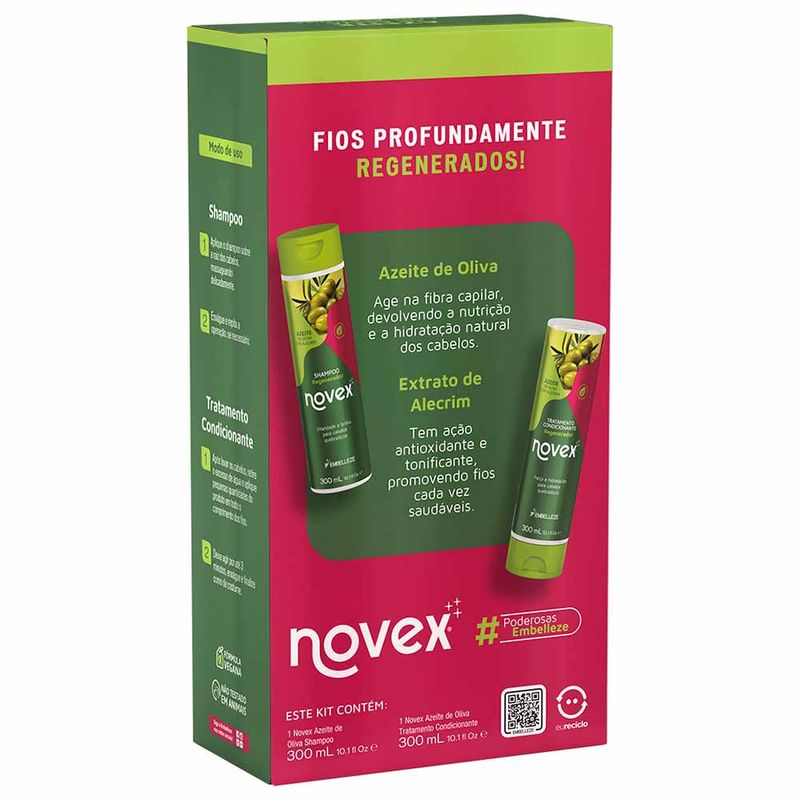 Kit Shampoo e Condicionador Regenerador Novex Azeite de Oliva com