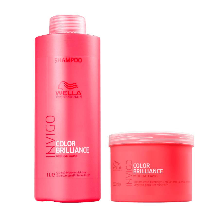 Kit Wella Brilliance Invigo Shampoo 1L + Máscara 500g