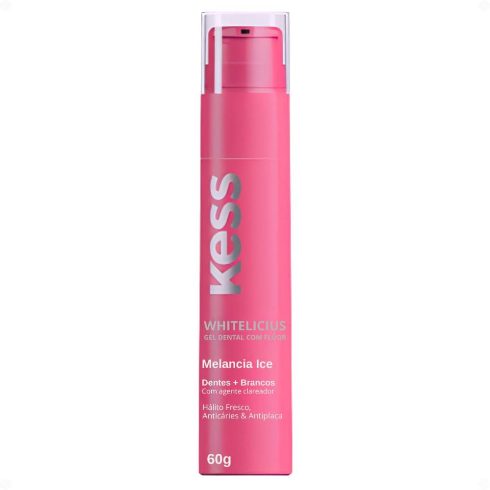 Gel Dental Kess Whitelicious Dentes Mais Brancos Melancia Ice 60g