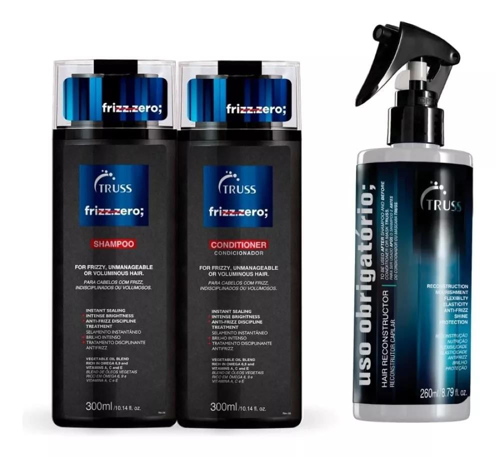 Truss Frizz Zero Kit Shampoo 300ml + Condicionador 300ml + Uso Obrigatório 260ml