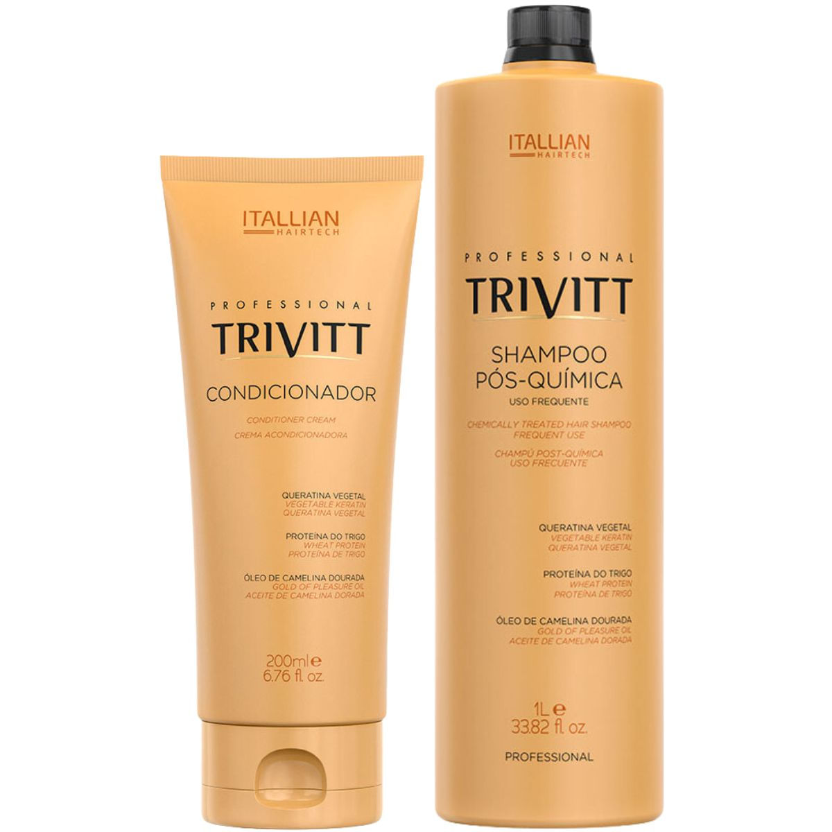Condicionador Trivitt 200Ml + Shampoo Pos-Quimica Para Uso Frequente Trivitt 1L