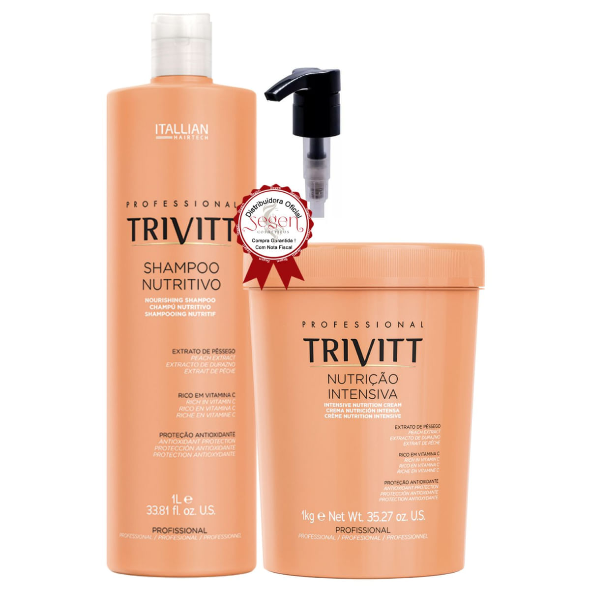 Kit De Nutrição Trivitt - Shampoo1L + Hidratação 1Kg