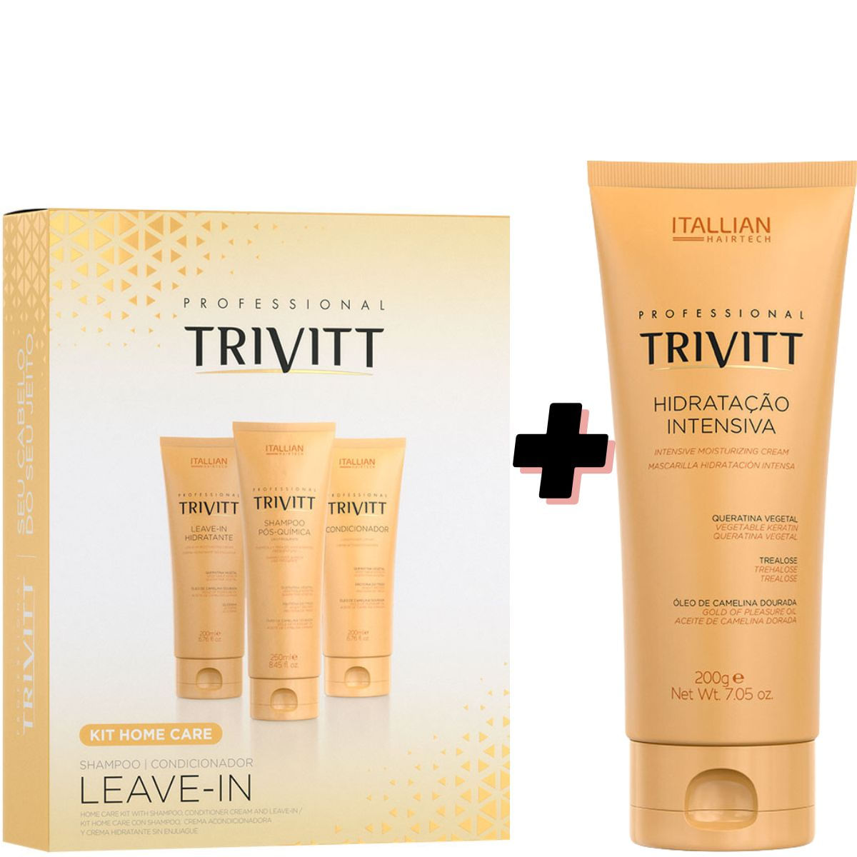 Kit Home Care Trivitt Com Leave-In 200Ml + Hidratação Intensiva 200G