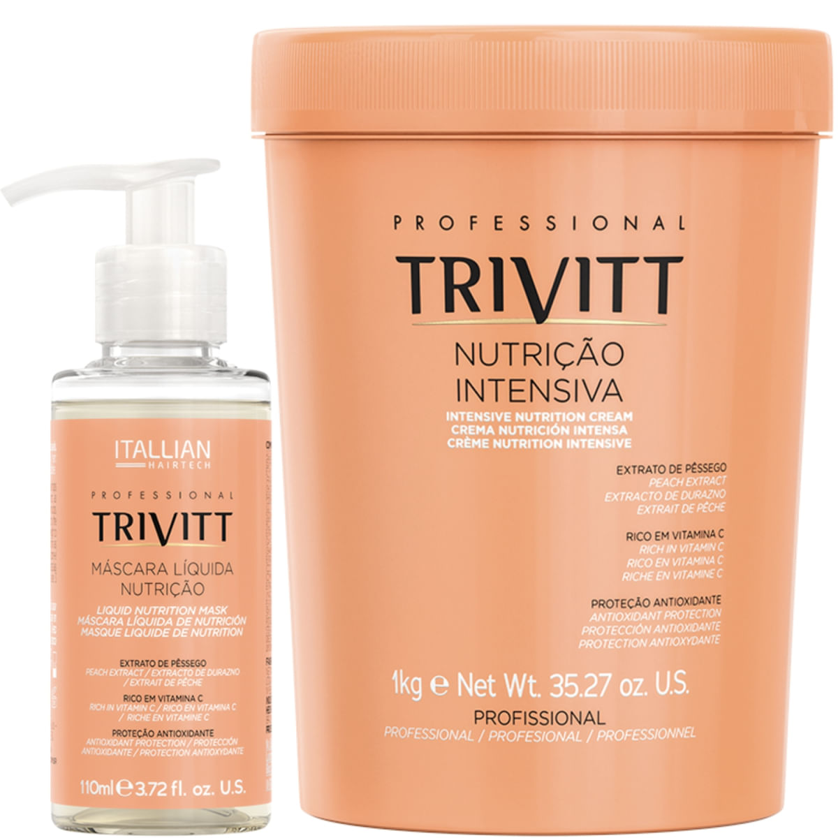 Trivitt - Kit Máscara Liquida De Nutrição 110Ml Com Nutrição Intensiva 1Kg Antifrizz, Anti-Oxidante