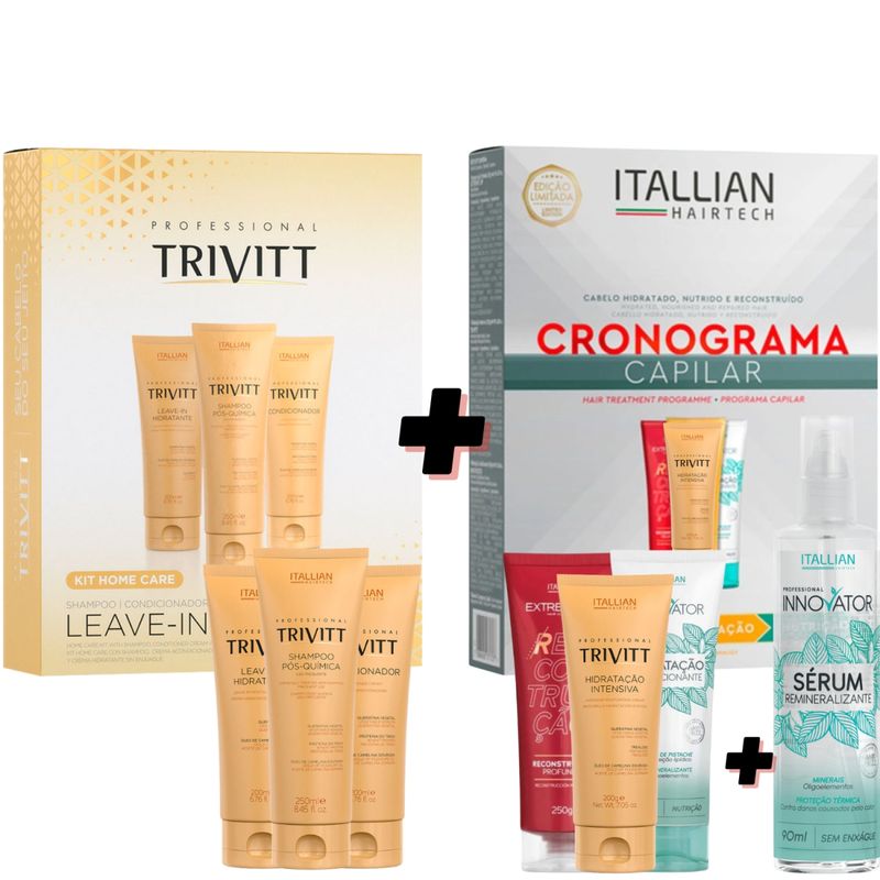 Trivitt - Kit Homecare Leave-In Com Kit Itallian Hairtech