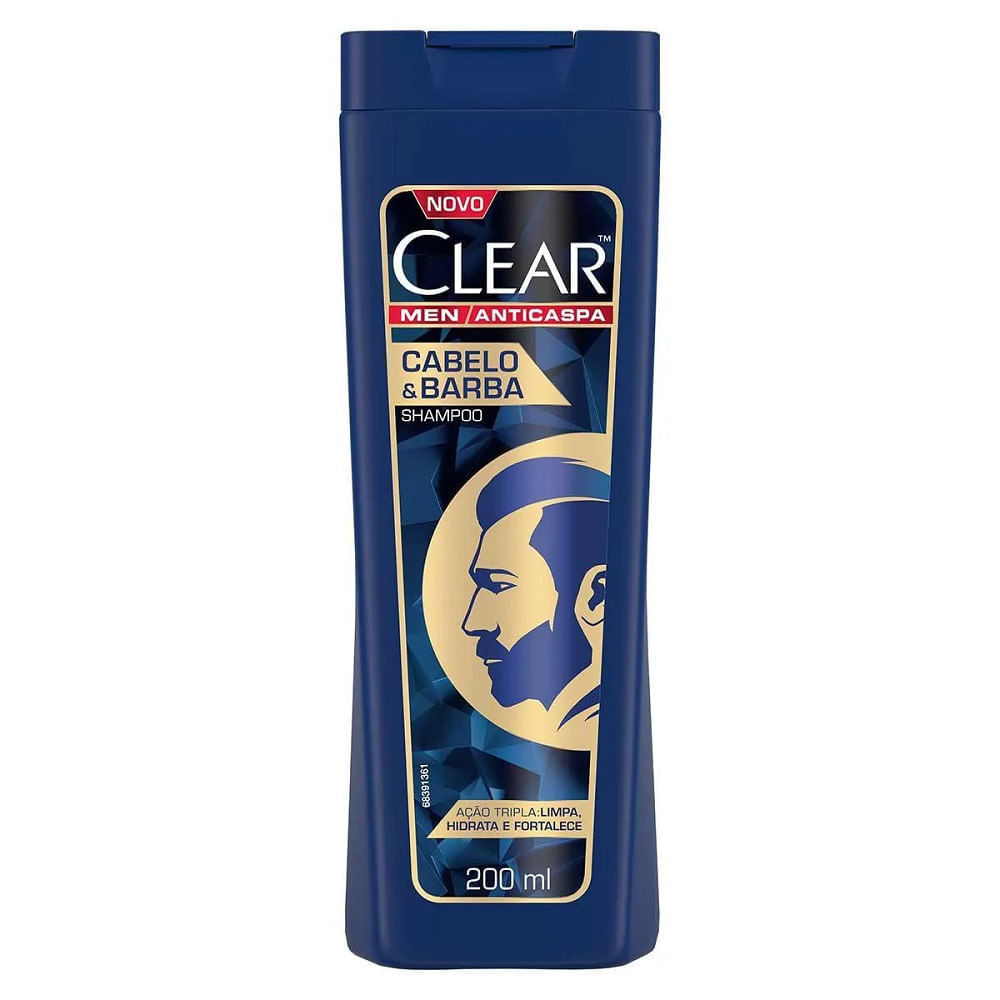 Shampoo Clear Men Anticaspa Cabelo e Barba 200ml