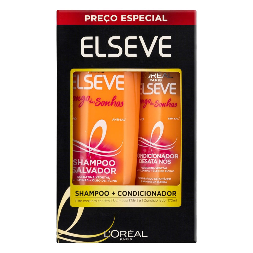 Shampoo 375ml + Condicionador 170ml Elseve Longo dos Sonhos