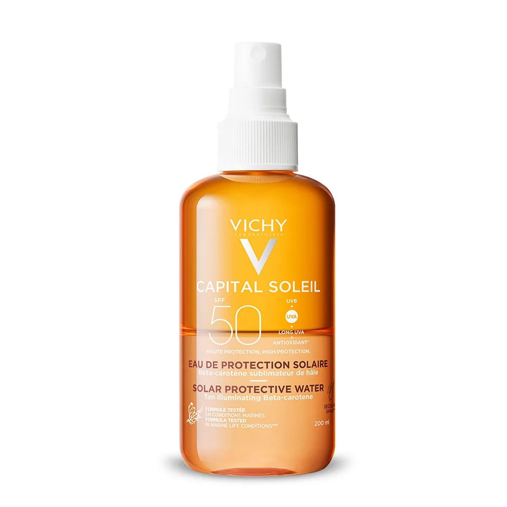 Água Solar Protetora Iluminadora Corporal Vichy Capital Soleil 200ml FPS50