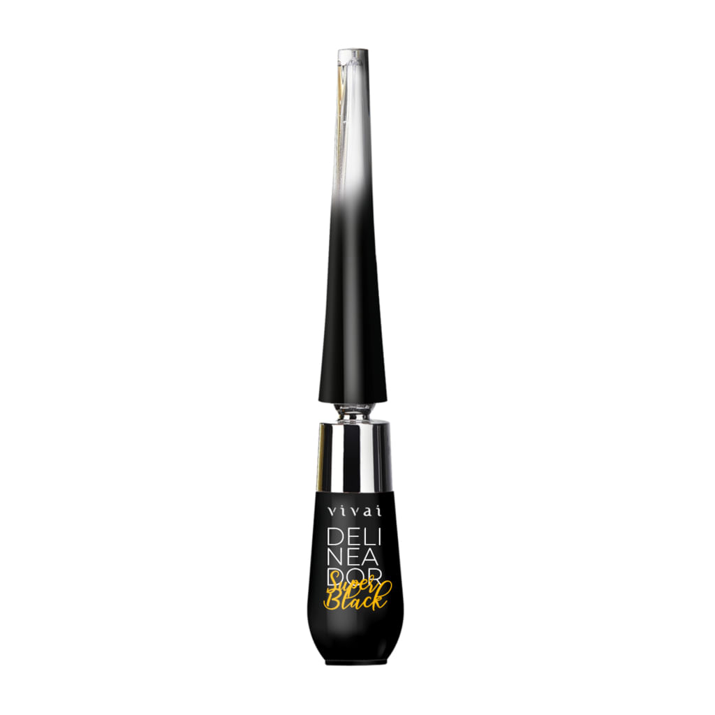 Delineador Líquido Preto a Prova D'água Super Black 6g - VIVAI