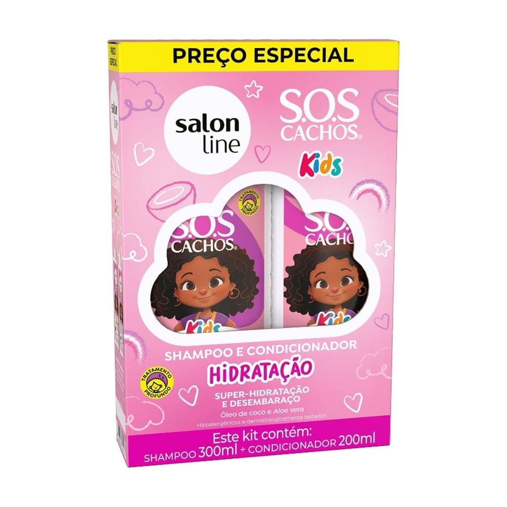 Kit Shampoo Salon Line 300ml+Condicionador 200ml SOS Kids Hidratação
