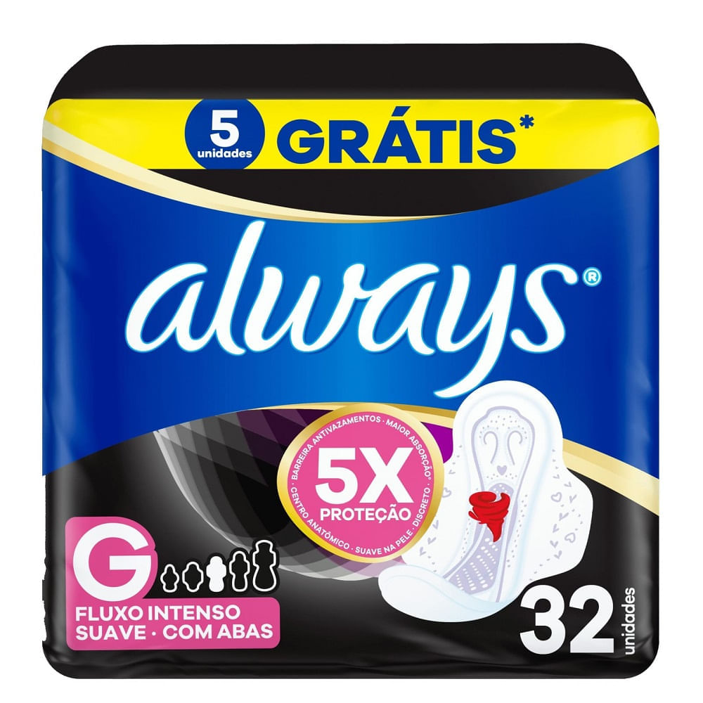 Absorvente Always Suave Noites Tranquilas com Abas 32 Unidades
