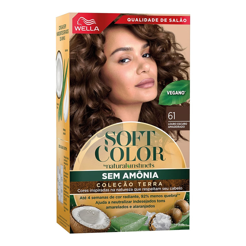 Tintura Soft Color Sem Amônia 61 Louro Escuro Amadeirado
