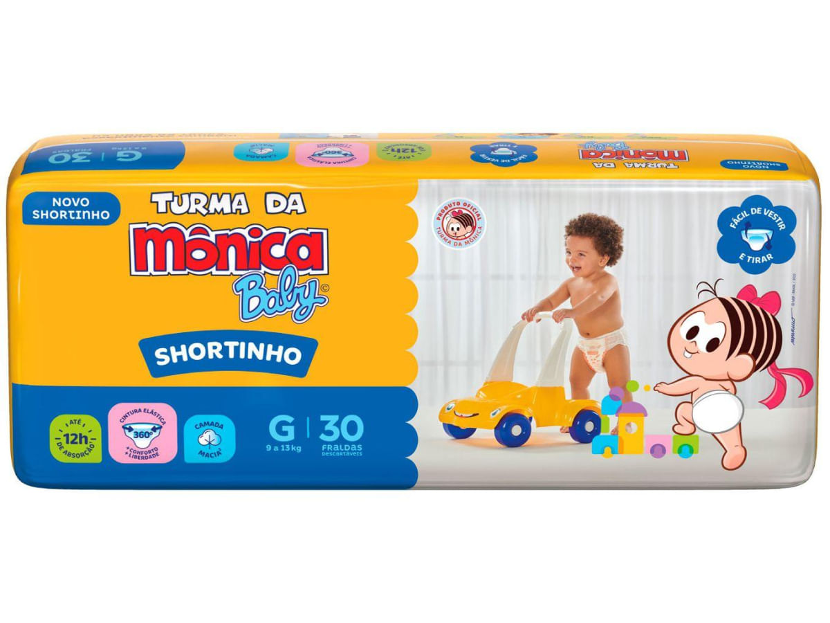 Fralda Shortinho Turma da Monica Baby Tam. G