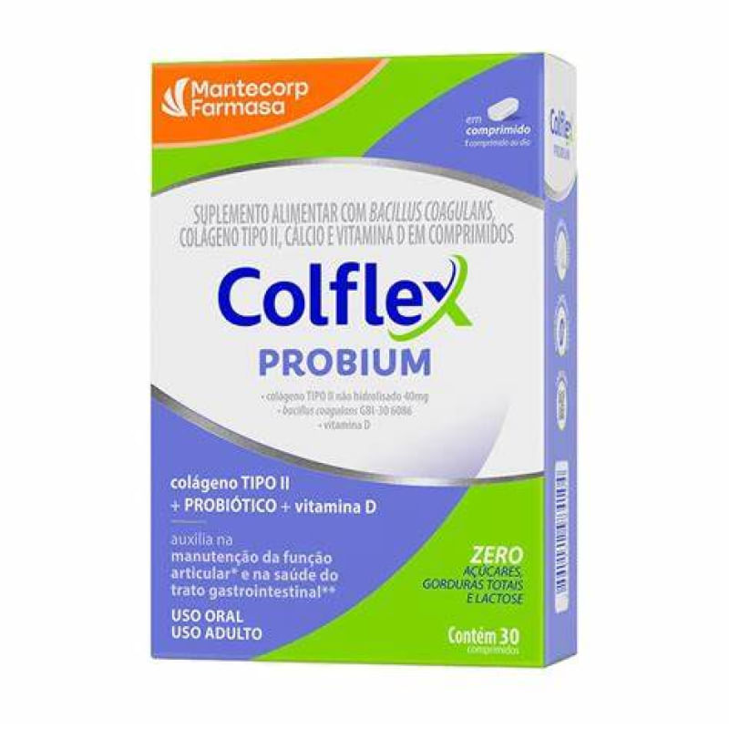 Colflex Probium 30 comprimidos Colágeno tipo II + Probiótico + Vitamina D