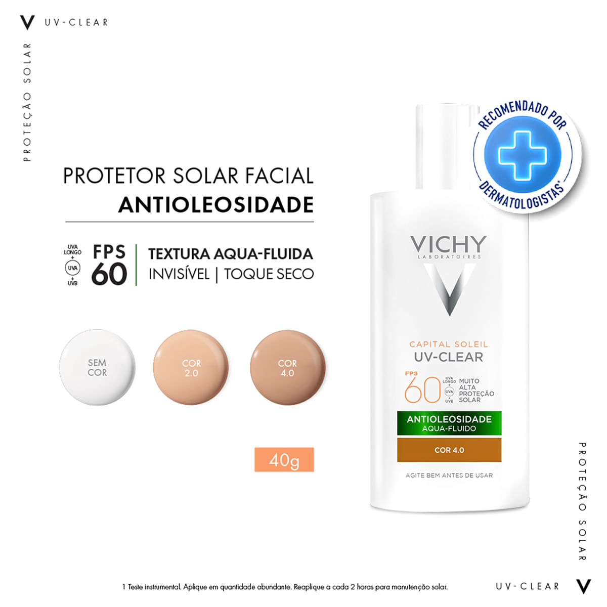 Vichy Capital Soleil UV Clear FPS60 Cor 4.0 - Protetor Solar com