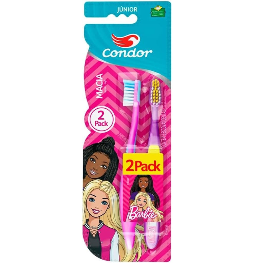 Escova Dental Condor Barbie Ultra Macia 2 Unidades Escova Dental Condor Ultra Macia Barbie 2 Unidades