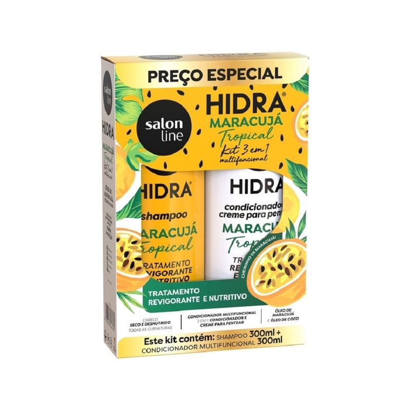Kit Shampoo Salon Line Hidra Maracujá Tropical 300ml +