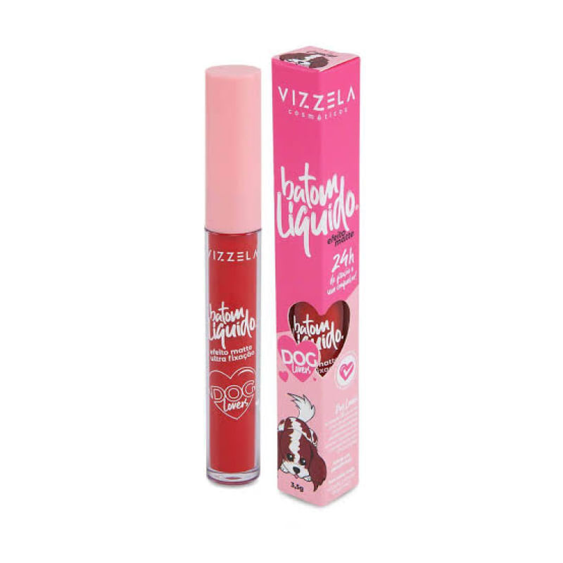 Vizzela Cosméticos Dog Lovers Cor 08 Cavalier - Batom Líquido 3,5g