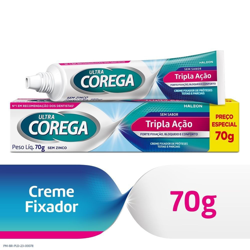 A melhor oferta de: Creme Fixador de Dentadura Ultra Corega Tripla Ação ...