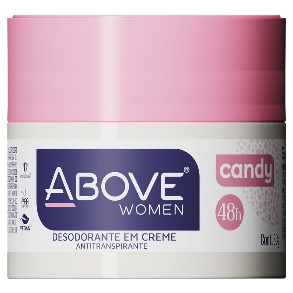 Desodorante Em Creme Above Women Candy 48h Sem Álcool 50g