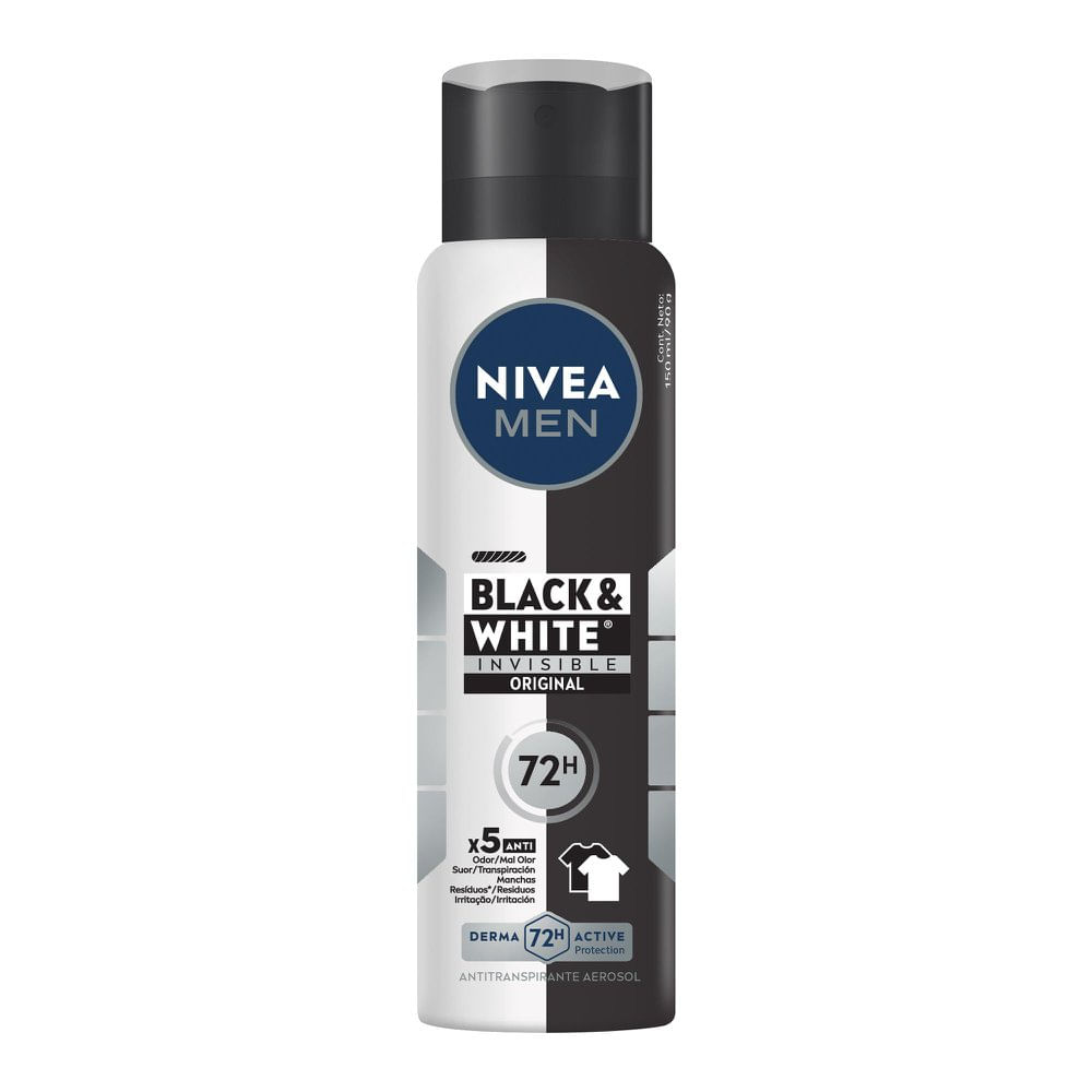 Desodorante Nivea Men Aerosol Invisible for Black & White 150ml