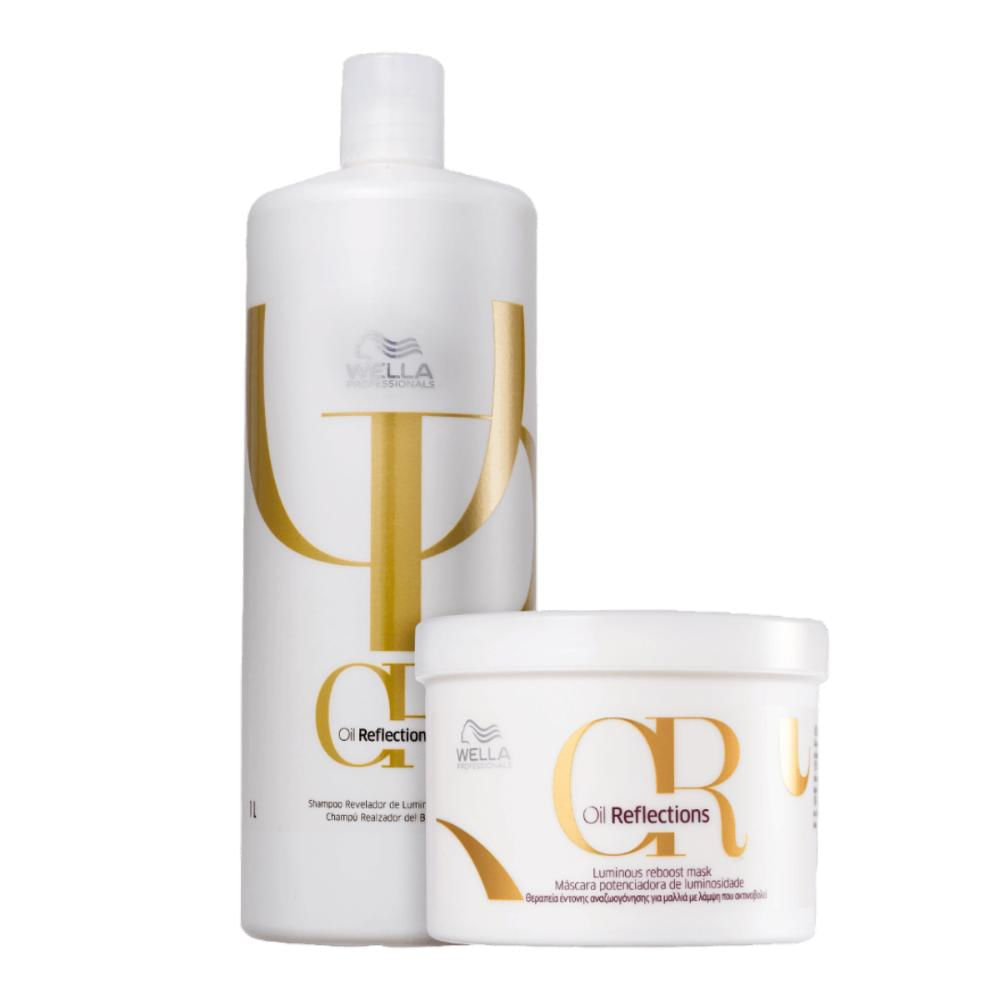 Kit Wella Duo Oil Reflections Shampoo 1L e Máscara 500g