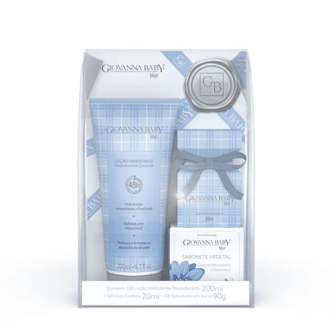 Giovanna Baby Kit Blue - Colônia, Hidratante E Sabonete Vegetal