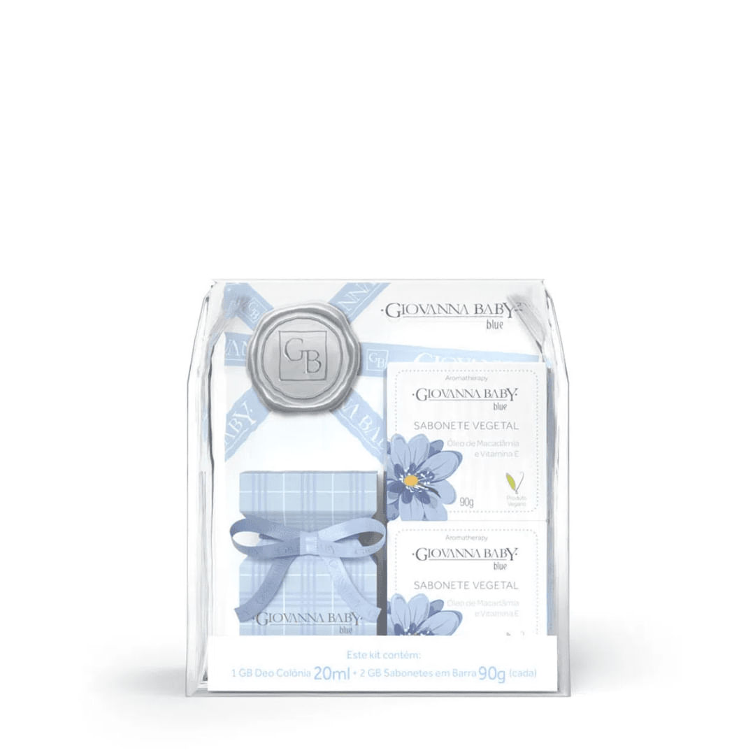 Giovanna Baby Kit Blue Colônia + 2 Sabonetes Vegetal