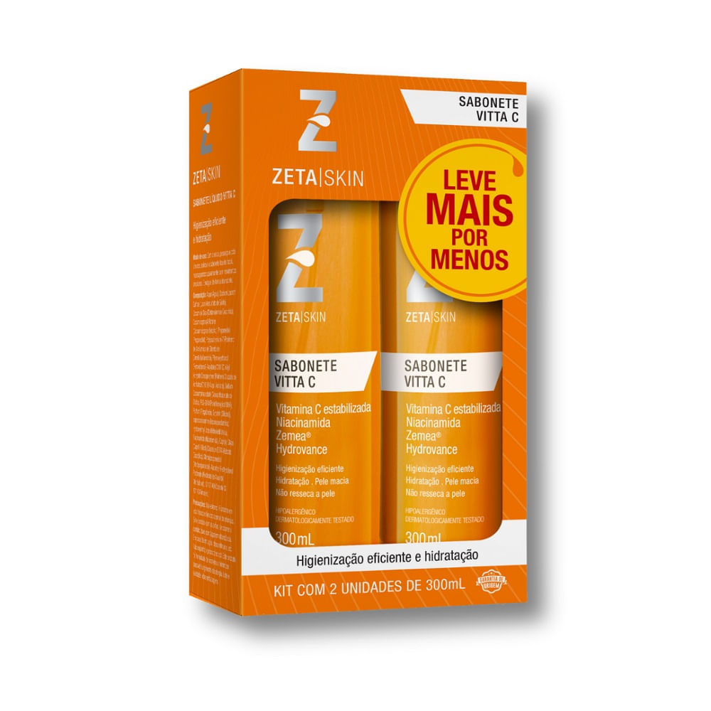 Kit Sabonete Líquido Facial Zeta Skin Vitta C 2 Unidades 300ml