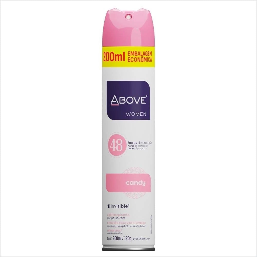 Desodorante Antitranspirante Above Aerossol Women Candy 200ml