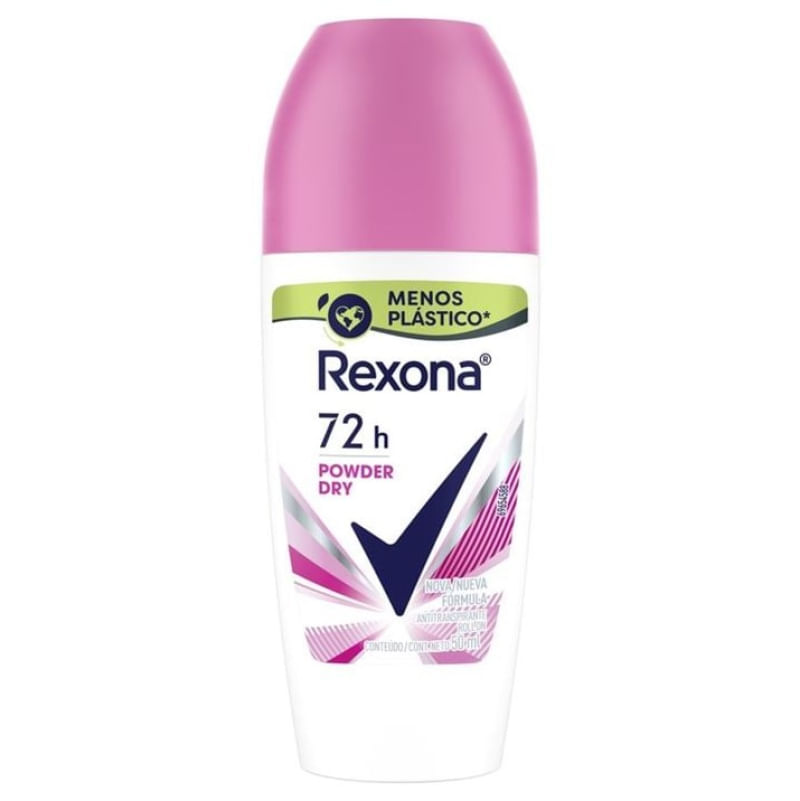 Rexona Feminino Roll-On Antitranspirante Powder Dry 48h Sem Álcool 50ml