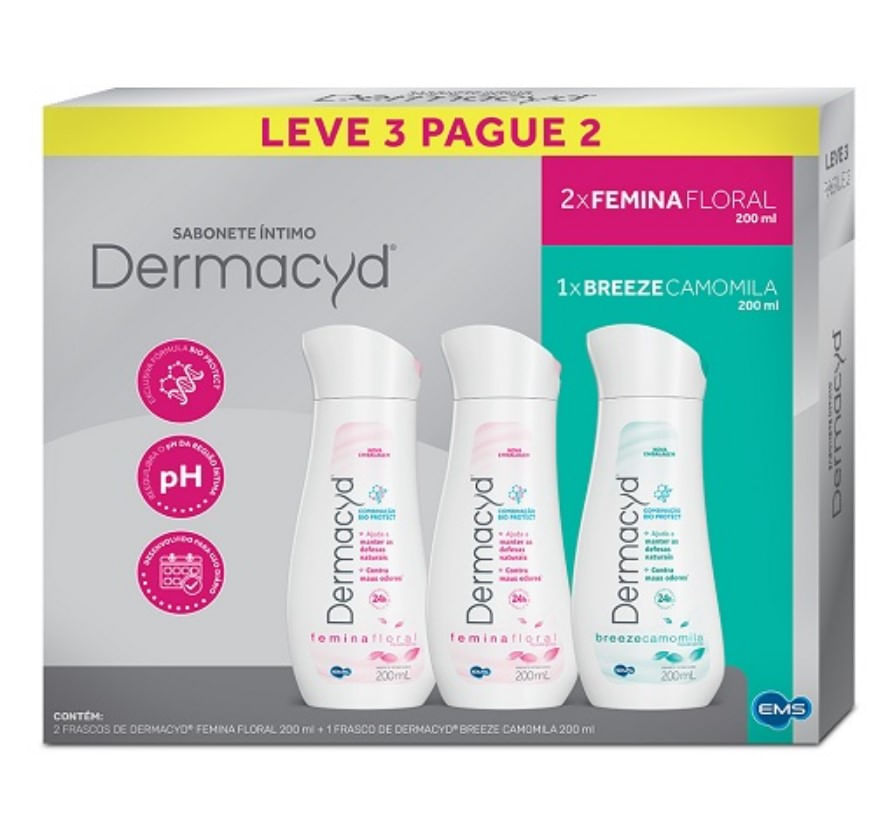 Kit Dermacyd Leve 2 Femina 200ml + 1 Breeze 200ml - Época Cosméticos