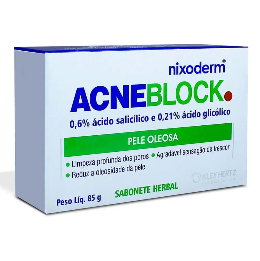ACNEBLOCK SABONETE HERBAL PELE OLEOSA KLEY HERTZ 85G