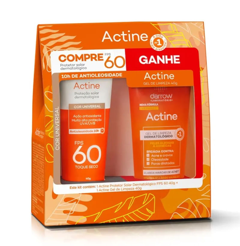 Kit Darrow Actine Proteção Solar com Cor 40g + Limpeza 40g