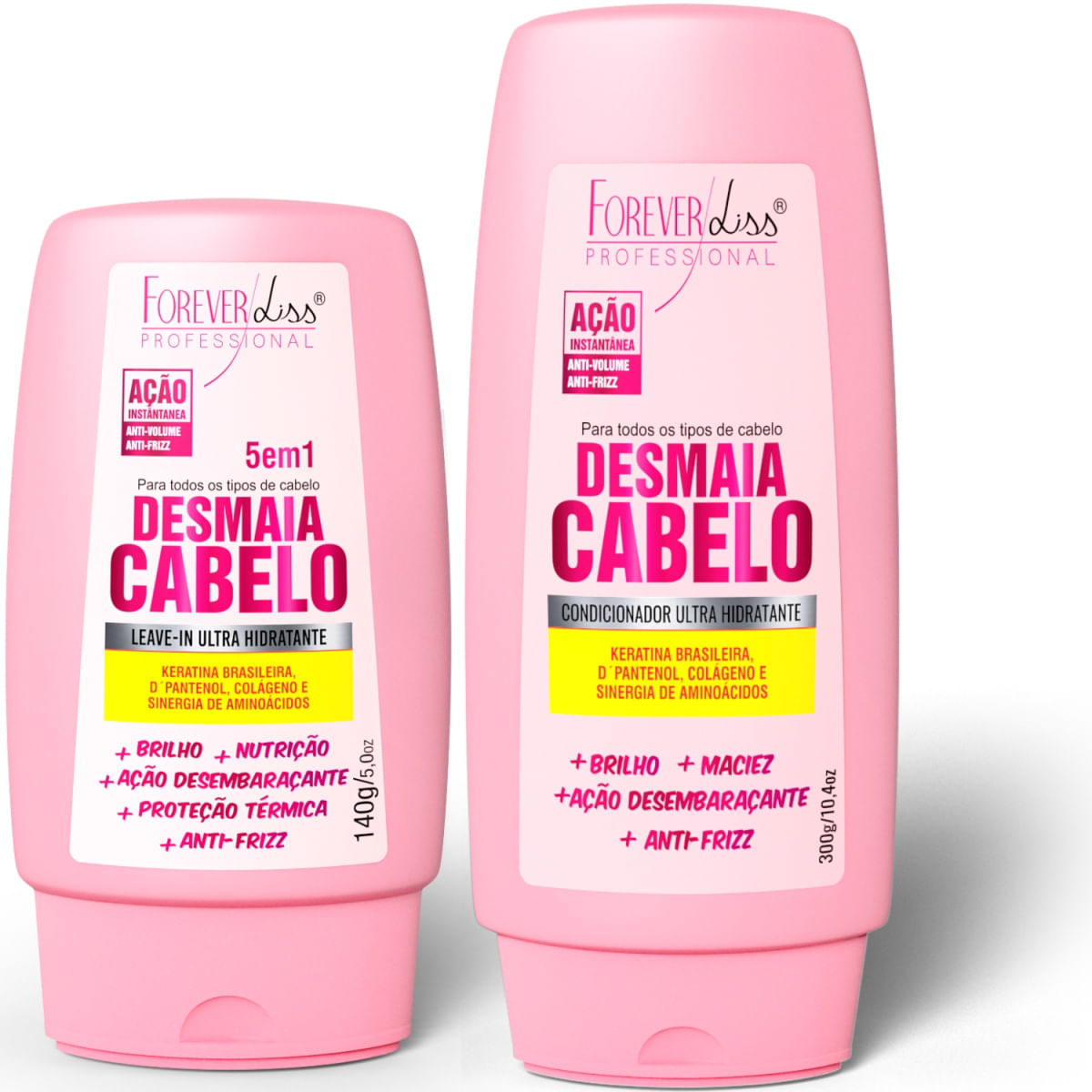 Forever Liss Desmaia Cabelo: Condicionador 300G E Leave-In 5 Em 1 140G