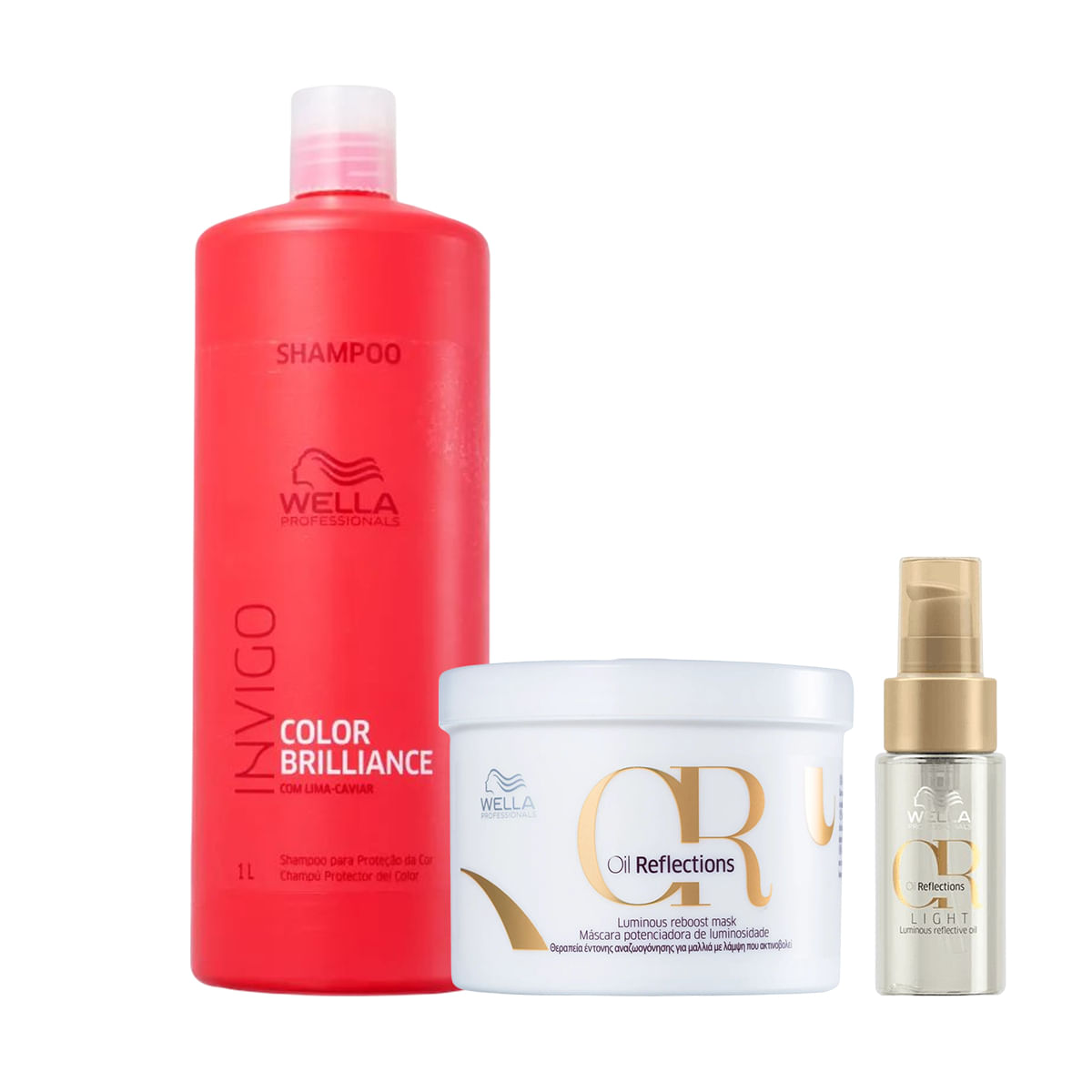 Kit Shampoos, Máscara E 2 Oil Reflections Light - Wella