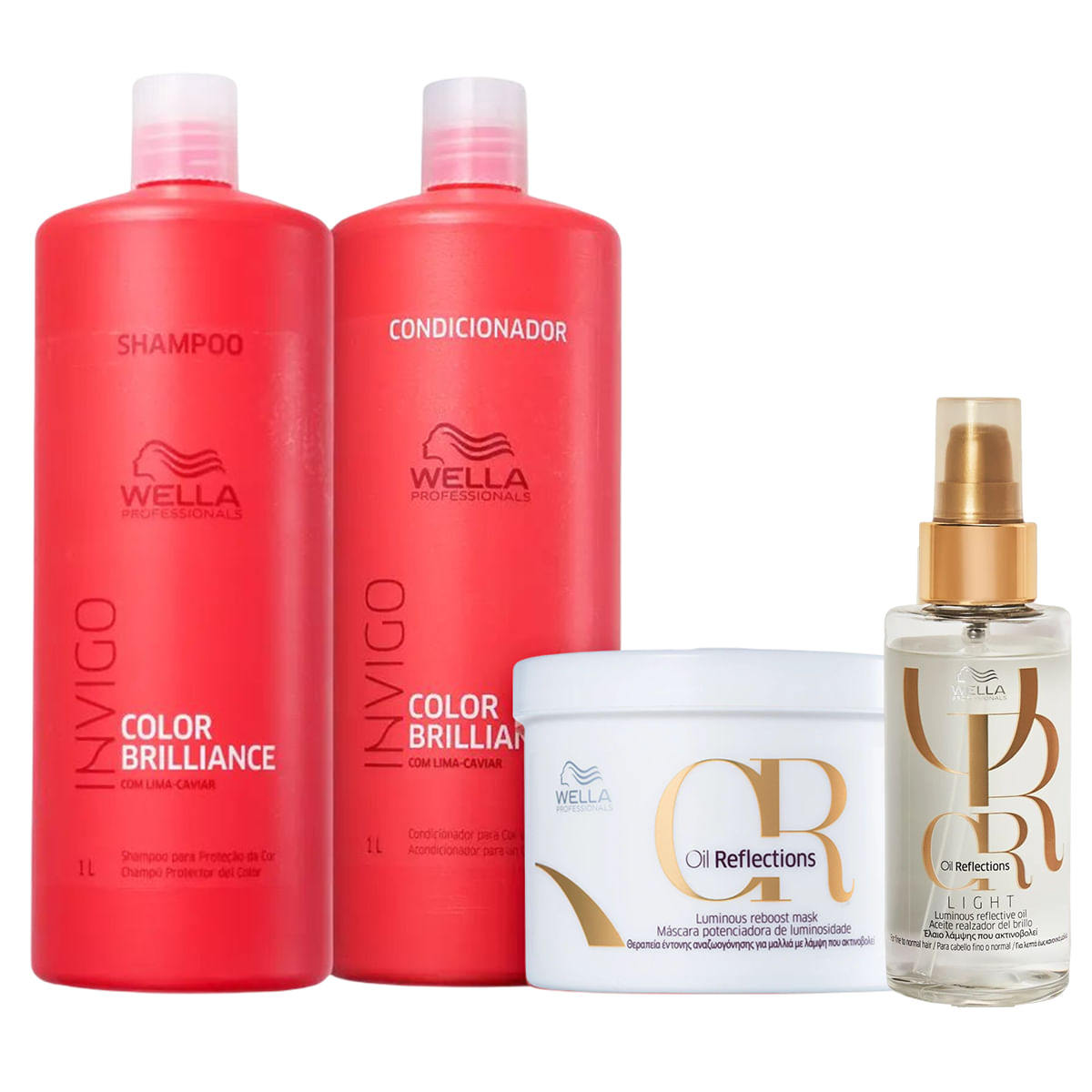 Kit Shampoos, Condicionador, Máscara E Oil Reflections Light 100Ml