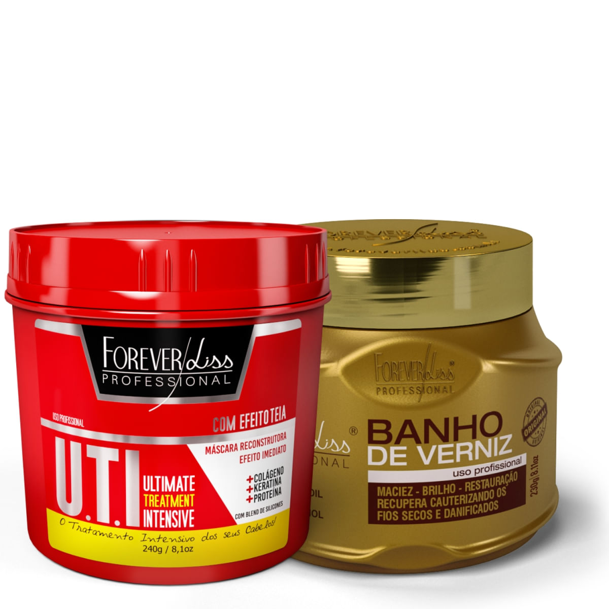 Forever Liss: Máscara Banho De Verniz 250G E Máscara Uti 240G