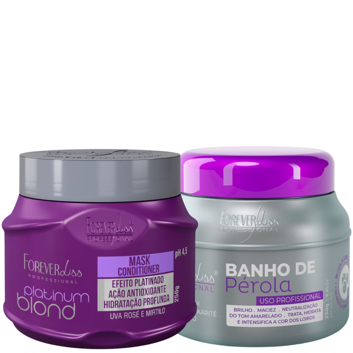Forever Liss: Máscara Banho De Pérola 250G E Máscara Platinum Blond 250G