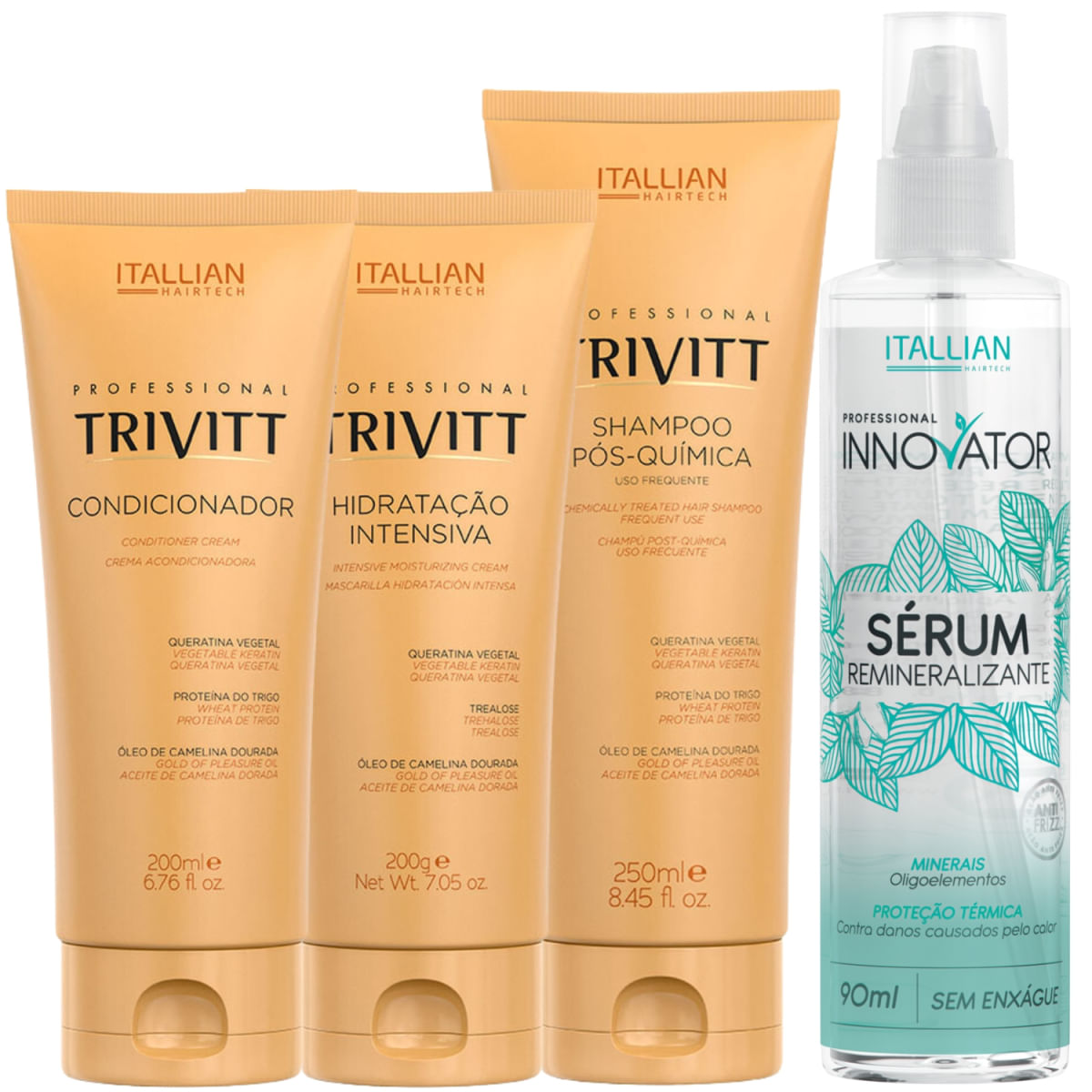 Itallian Hairtech: Kit Homecare Com Hidratação E Sérum Remineralizante 90Ml