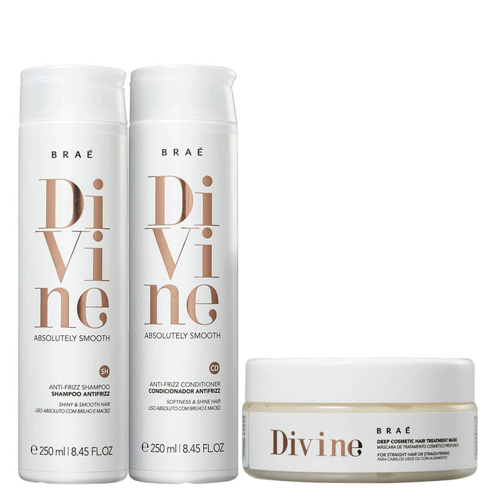 Kit Shampoo Condicionador e Máscara Braé Divine