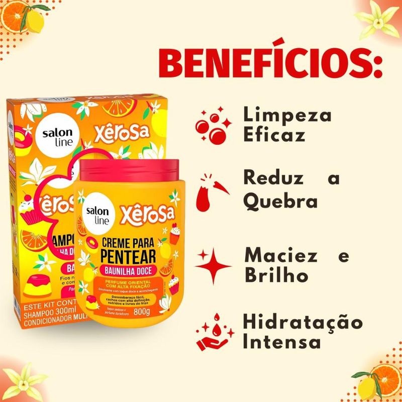 Kit Salon Line Xêrosa Baunilha Doce: Shampoo e Condicionador 200ml