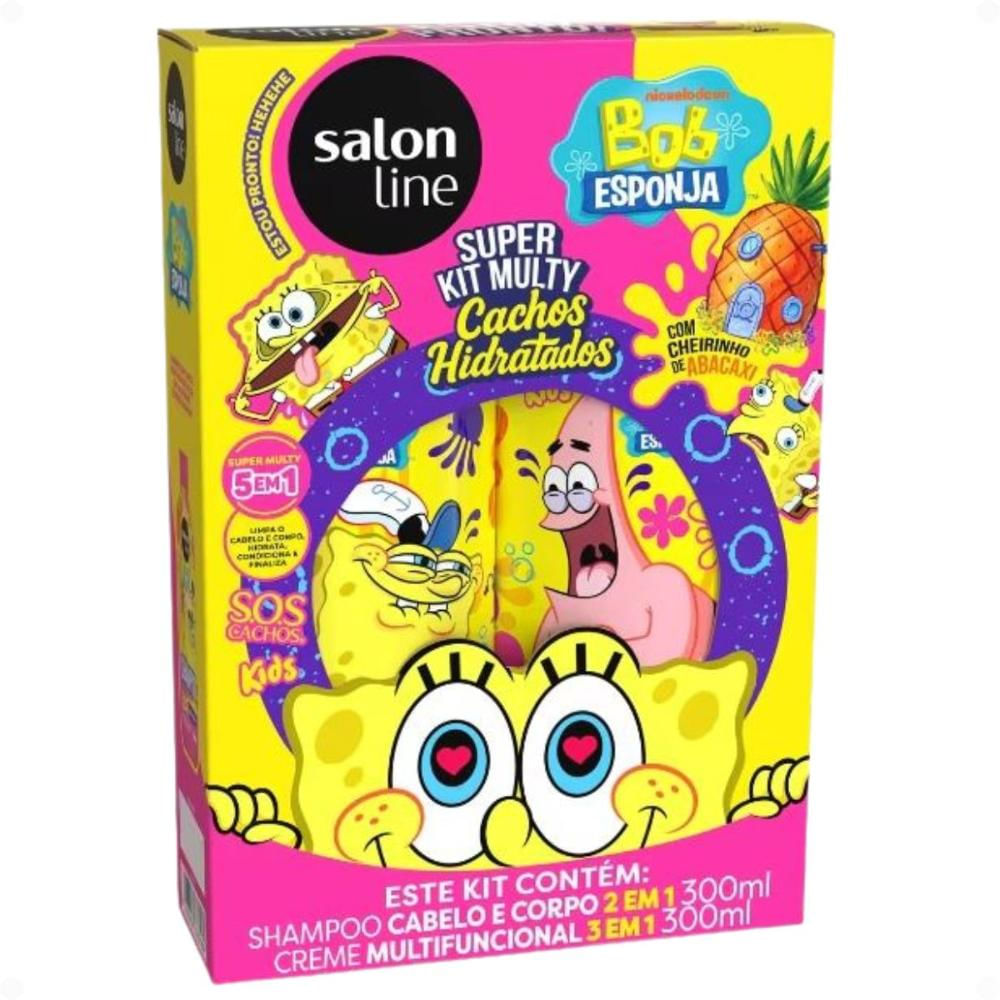 Kit Salon Line Kids Bob Esponja Super Kit Multy: Shampoo Cabelo e