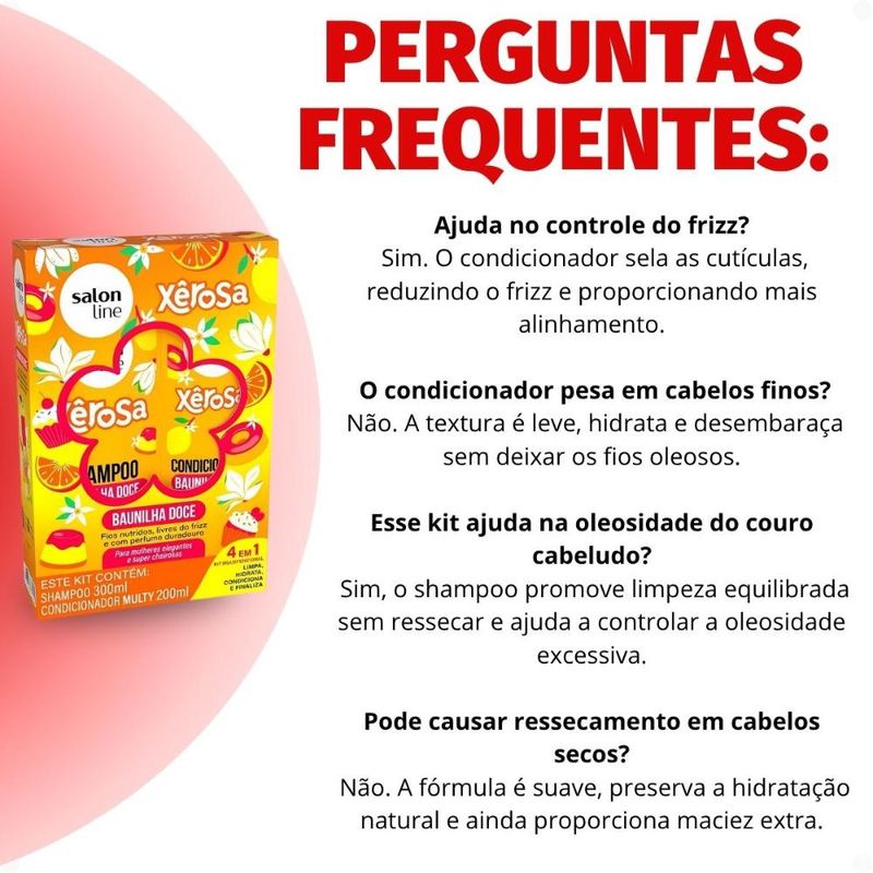 Kit Salon Line Xêrosa Baunilha Doce: Shampoo 300ml e Condicionador